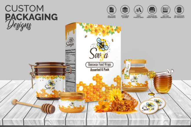 I will do product label design and box package design for you