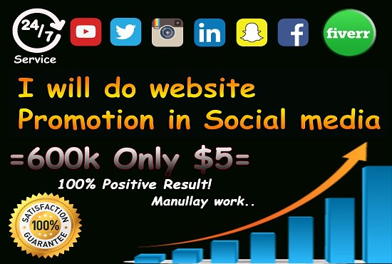 I will do promote your website 1,000,000 million active user on social media