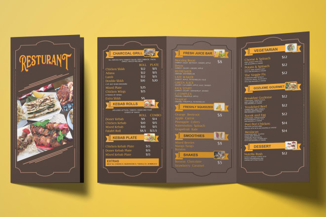 I will do restaurant menu design or menu board within 24 hours