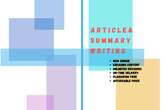 I will do SEO article and summary writing