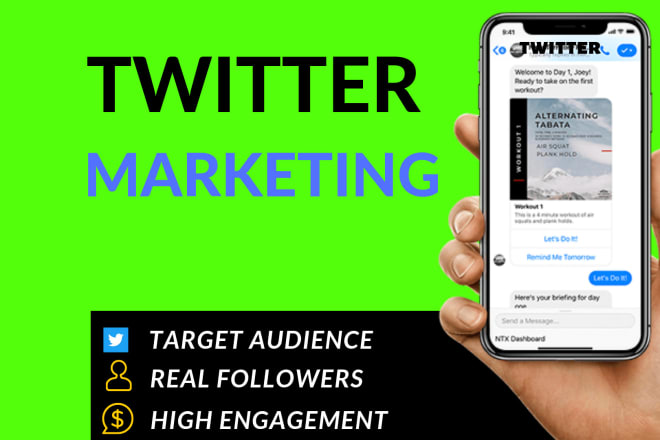 I will do twitter marketing to grow followers and engagement