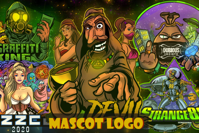 I will draw amazing mascot, gaming,comic logo