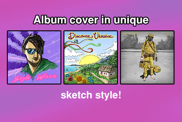 I will draw an album or song cover in my unique style