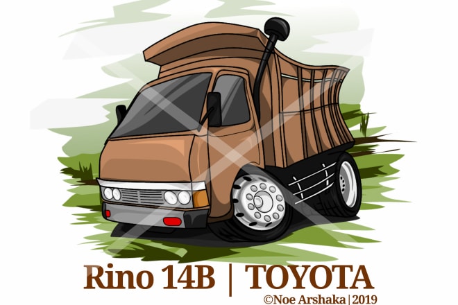 I will draw cartoon your vehicle,car caricature,vehicle wrap design
