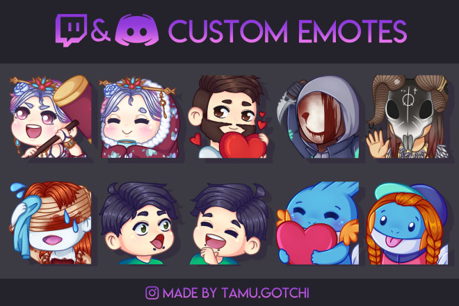 I will draw custom twitch or discord emotes