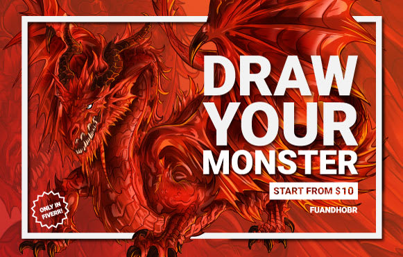 I will draw you fantasy monster or creature