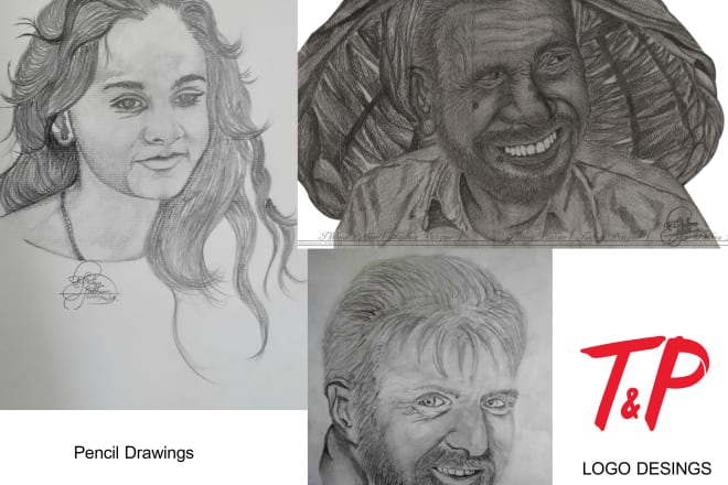 I will draw your face in pencil typography caricature and all graphic designs