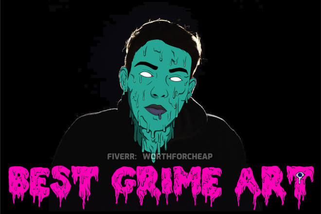 I will draw your grime art drip melting face
