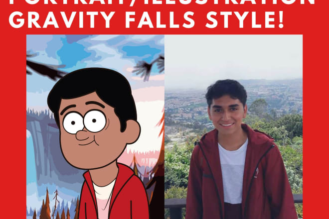 I will draw your portrait or character in gravity falls style