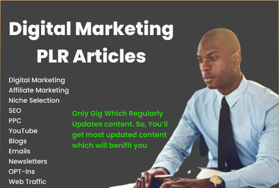 I will give you 13000 digital marketing plr articles with bonuses