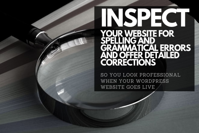 I will inspect the english spelling and grammar on your website