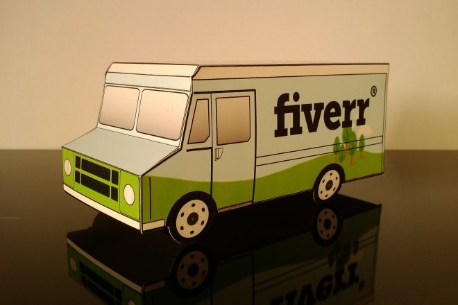 I will make a papercraft step van or ups style delivery van with your logo on it