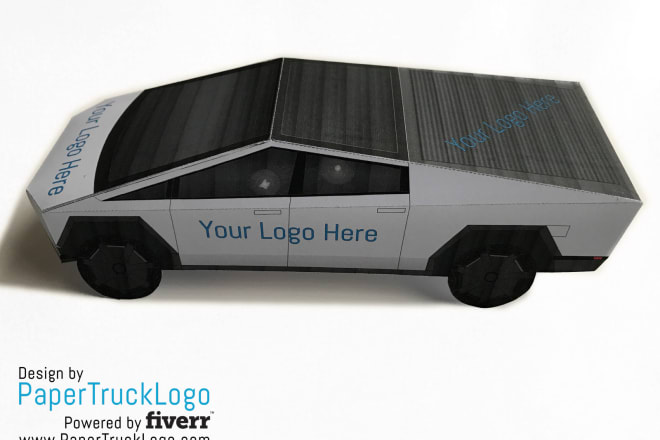 I will make a papercraft tesla cybertruck with your logo on it