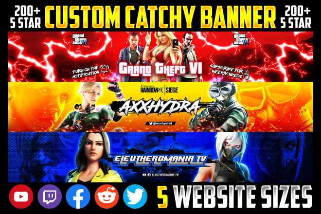 I will make dope youtube gaming banner in 24 hrs