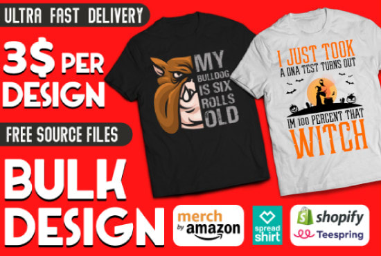 I will make merch by amazon design with descriptions and keywords