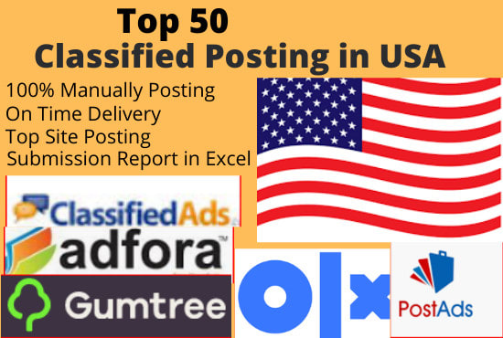 I will post your ads manually top rated classified site