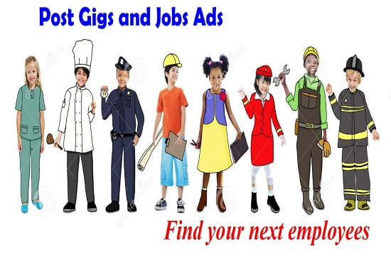 I will post your job or gig ads on a top classified site