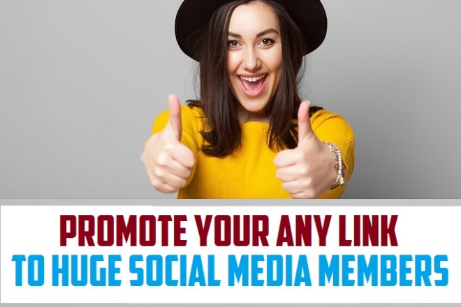 I will promote your any link to social media sites
