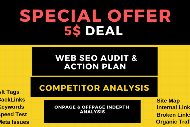 I will provide expert SEO audit report, competitor website audit, analysis and action