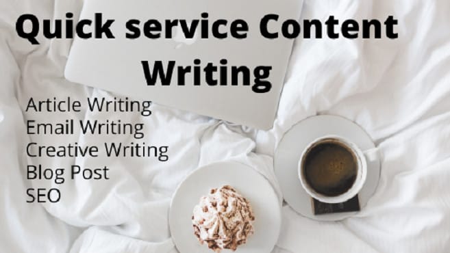 I will provide quick service content writing freelance