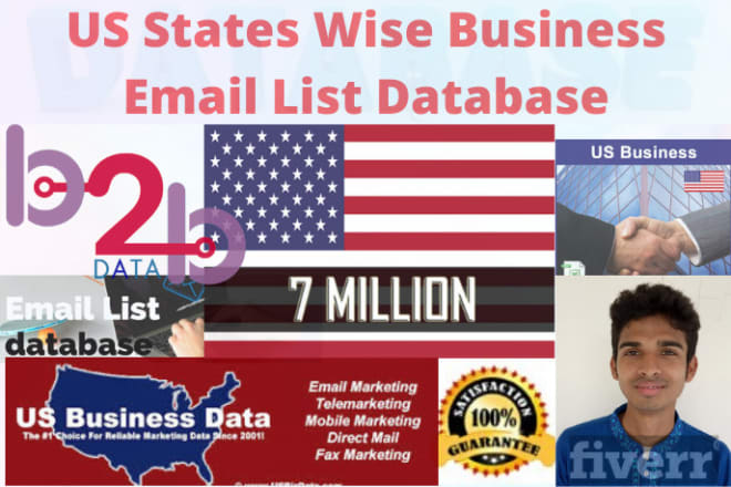 I will provide targeted US states wise business email list database