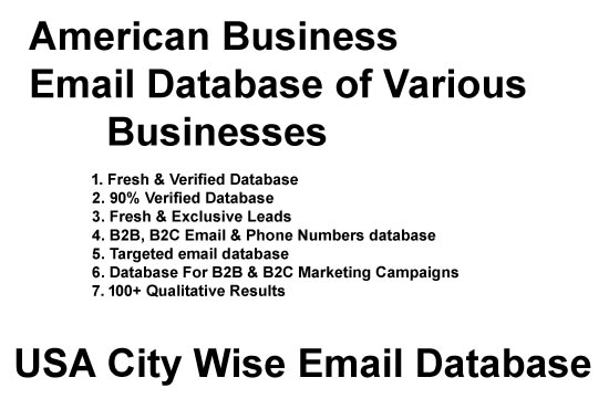 I will provide you USA business email and phone number database