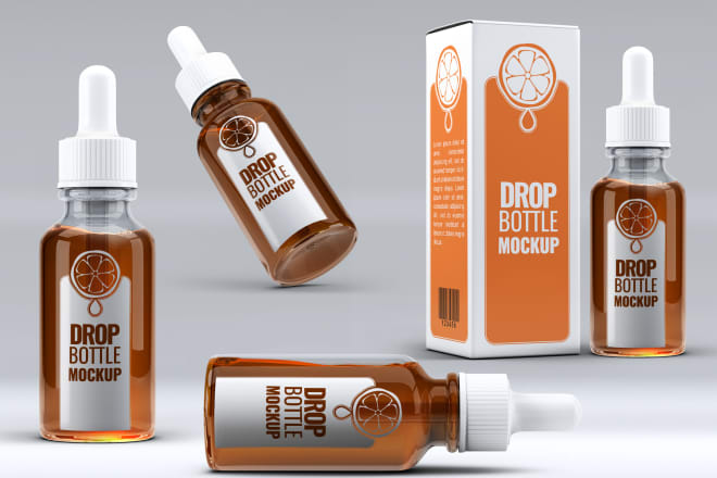I will put your logo in 3d dropper bottle