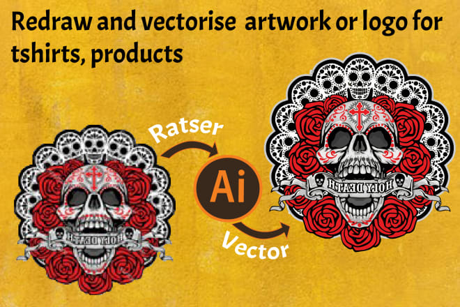I will redraw and vectorise artwork or logo for tshirts, products
