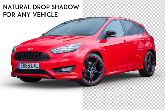 I will remove background add a natural drop shadow under a vehicle