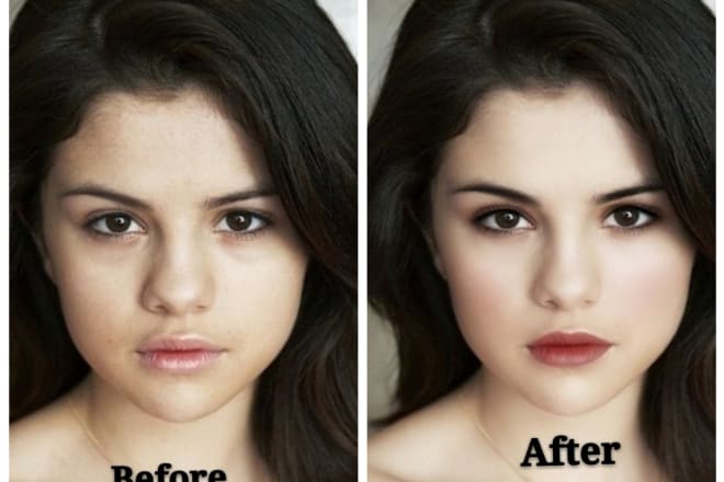 I will retouch your face and add makeup to your pic