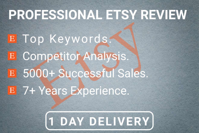 I will review your etsy shop, research keywords and give you tips