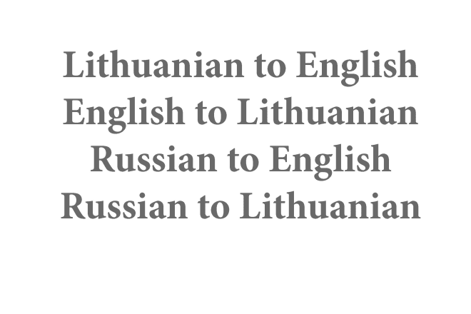 I will translate from russian to english and lithuanian