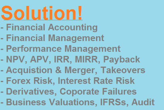 I will write accounting and finance solutions, articles and reports