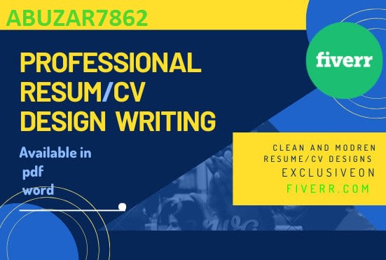 I will write professional cv, resume and cover letter