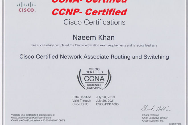 I will assist in ccna network design and configuration cisco packet tracer,gns3