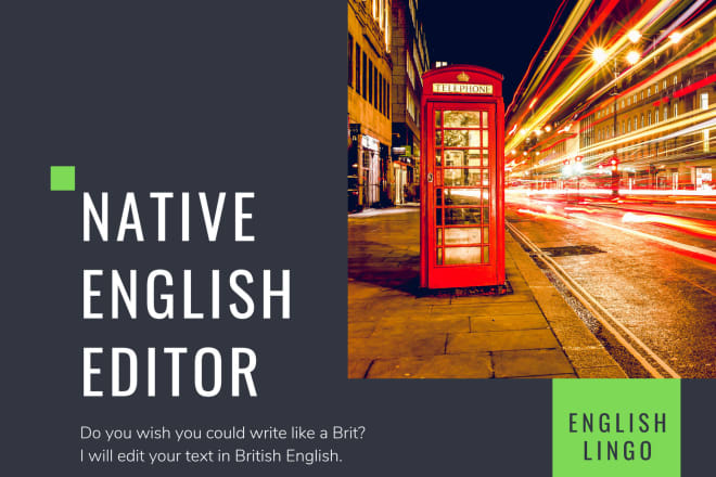 I will be your native english editor