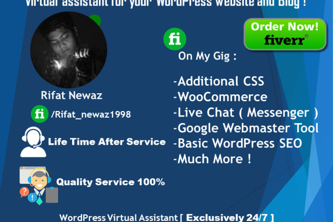 I will be your virtual assistant for any wordpress task
