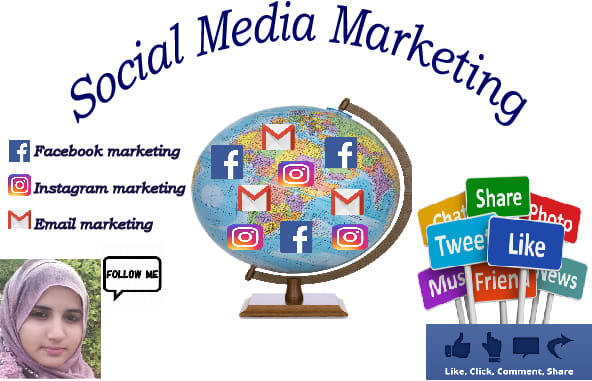 I will be your virtual assistant for social media marketing,instagram, facebook or mail