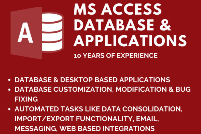 I will build and fix ms access database