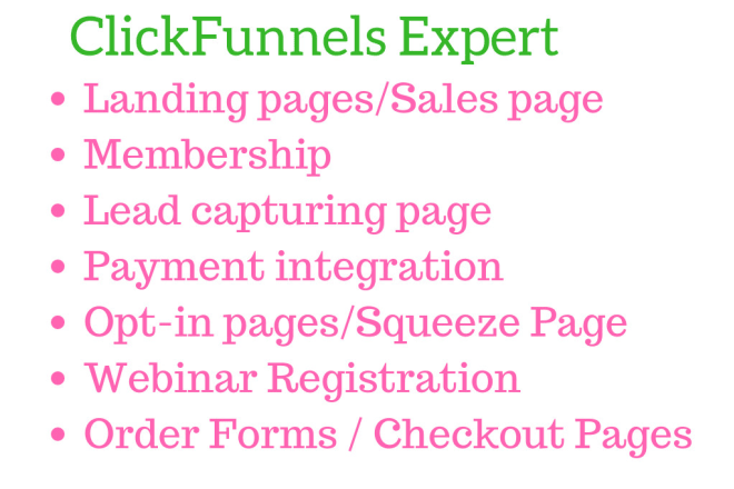 I will build clickfunnels membership or sales funnels lead capture landing page