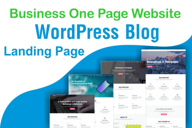 I will build wordpress one page business website, landing page, wordpress blog