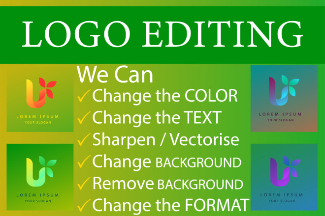 I will change, amend, edit or update your logo