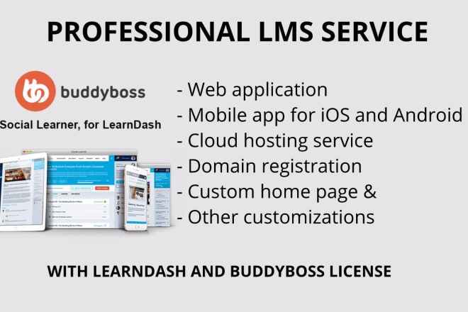I will complete lms solution with learndash and buddyboss