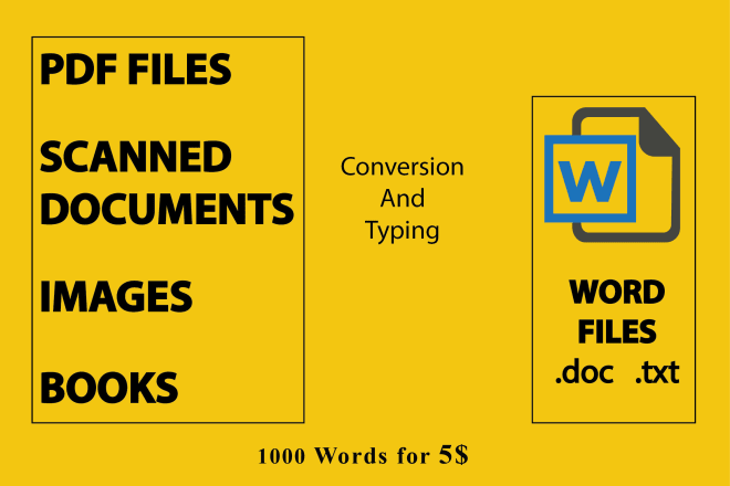 I will convert pdf to word transcribe image to text or document