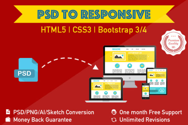 I will convert psd to responsive html css