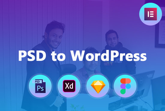 I will convert psd, xd, sketch, figma, html to wordpress using elementor pro