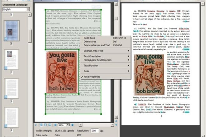 I will convert scanned book to text document using ocr