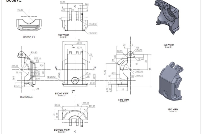 I will convert sketch,stl to technical drawing, 3d cad and render