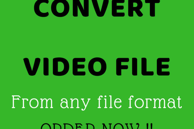 I will convert video file format to any file format avi mpeg mp4 wmv