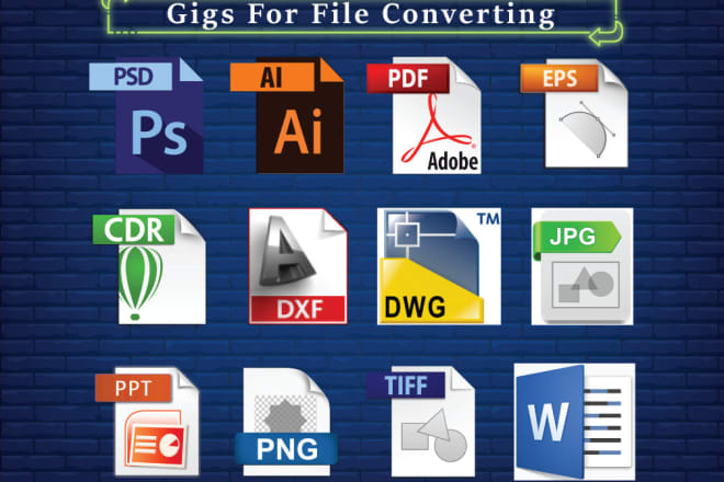 I will convert your file to ai, psd, pdf, dwg, dxf, png, jpg hi res